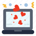 heart, laptop, love, romance