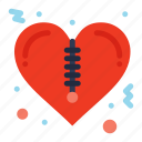 heart, valentines, zipper