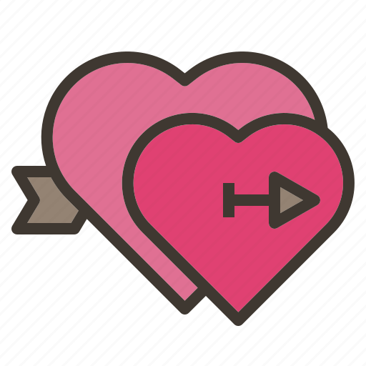 Arrow, couple, falling, heart, love, valentine icon - Download on Iconfinder