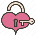 heart, key, unlock, valentine