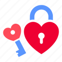 valentines day, love, heart shape, 14 february, lock, key, padlock, romantic, feelings