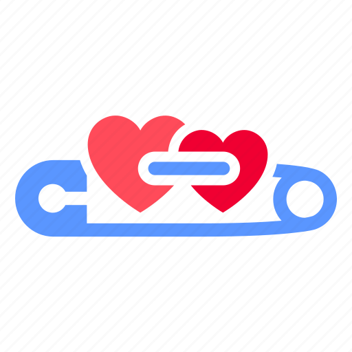Valentines day, love, heart shape, 14 february, safety pin, romantic, couple icon - Download on Iconfinder