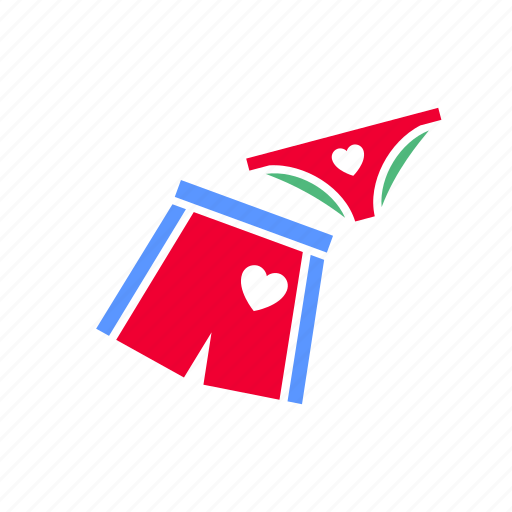 Swimming trunks, beach, clothing, valentines day, love, romantic, pool icon - Download on Iconfinder
