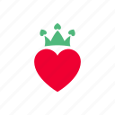 love, romantic, couple, crown, queen, crowned, king, heart shape, 14 february
