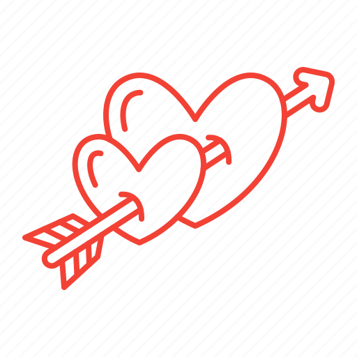 Arrow, hearts, love, valentine, valentine's day icon