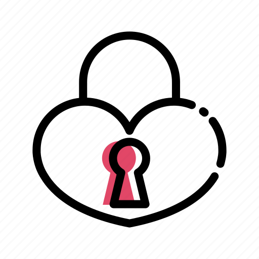 Flat, heart, lock, love, valentine icon - Download on Iconfinder