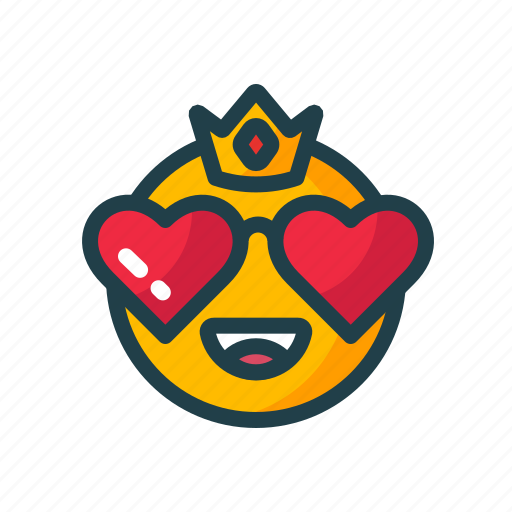Crown, emoji, heart, love, smile, valentine icon - Download on Iconfinder