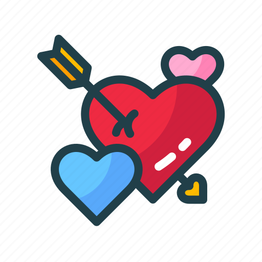 Arrow, heart, love, pink, red, valentine icon - Download on Iconfinder