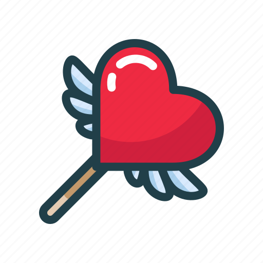 Heart, love, stick, valentine, wing icon - Download on Iconfinder
