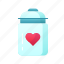 heart, jar, love, valentine 
