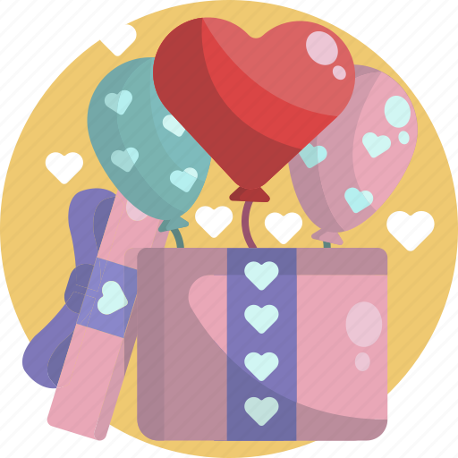 Balloon, gift, heart, love, pink, present, valentines icon - Download on Iconfinder