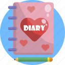 cute, diary, heart, love, message, pink, valentines