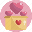 box, gift, heart, love, pink, present, valentines