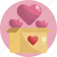 box, gift, heart, love, pink, present, valentines 