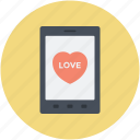 heart sign, love sign, love symbol, mobile screen, mobility