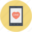 heart sign, love sign, love symbol, mobile screen, mobility 