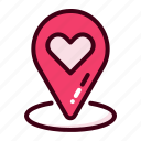location, pin, arrow, navigation, gps, pointer, place, valentines day, valentine