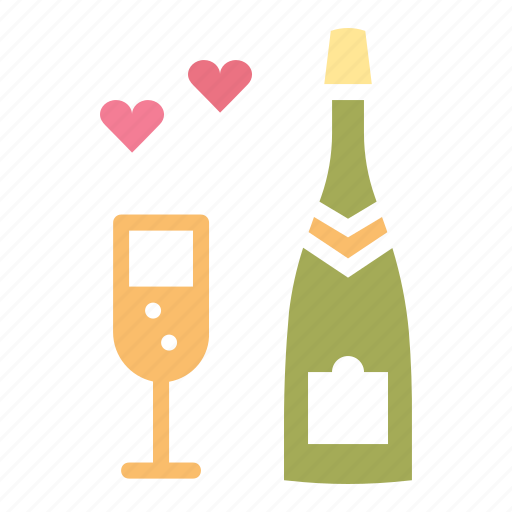 Celebrate, champagne, date, heart, love, valentines, wedding icon - Download on Iconfinder