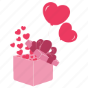 gift, box, love, valentine, romantic, celebration, present, pink, hearts