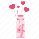 bottle, scroll-message, communication, letter-bottle, letter, pirates-communication, love, heart, valentine