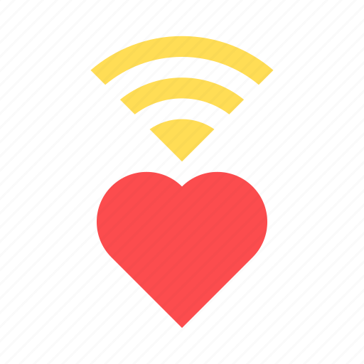 Heart, love, network, romance, valentines, wifi icon - Download on Iconfinder