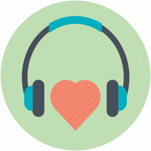 Headphone with heart, love inspiration, love music, love songs, love theme icon - Download on Iconfinder