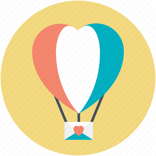 Fun, heart shape, hot air balloon, love, love in air icon - Download on Iconfinder
