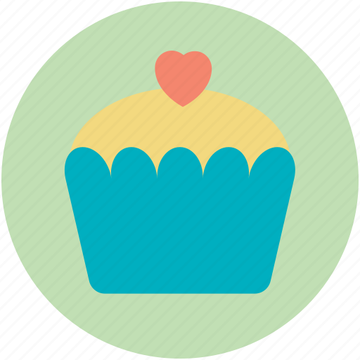 Cake, cupcake, dessert, heart sign, muffin icon - Download on Iconfinder