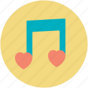 heart, love song, melody, musical note, romantic music
