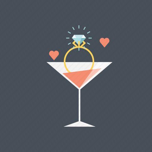 Alcohol, drink, engagement, proposal, ring, valentines day, valentine icon - Download on Iconfinder