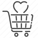 cart, shopping, shop, buy, market, basket, heart