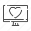 computer, heart, love, valentine, romance, monitor, pc 