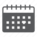 valentines, day, calendar, love, heart, february, holiday