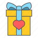 gift, present, love, package, box, heart, bow