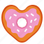 donut, food, and, restaurant, sweet, valentines, heart 