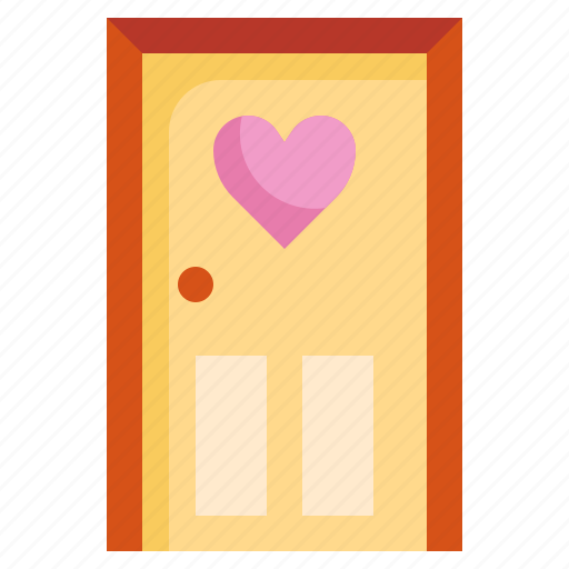 Door, furniture, and, household, home, heart, love icon - Download on Iconfinder