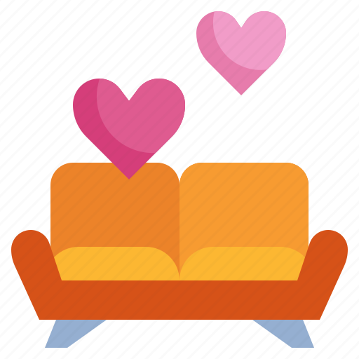 Sofa, furniture, household, heart, love icon - Download on Iconfinder