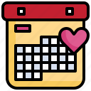 calendar, time, and, date, love, romance, valentines