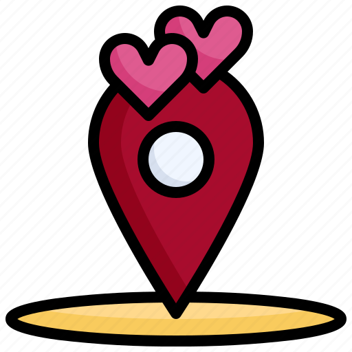 Location, pin, placeholder, heart, valentines icon - Download on Iconfinder