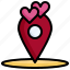 location, pin, placeholder, heart, valentines 