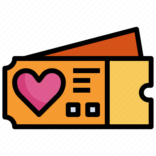 Ticket, movie, entertainment, heart, love icon - Download on Iconfinder