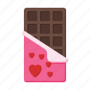 chocolate, bar, heart, gift, valentine