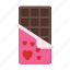 chocolate, bar, heart, gift, valentine 
