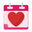 valentine, date, calendar, heart 