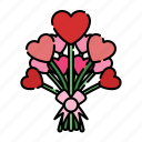bouquet, love, valentine, gift, couple