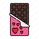 chocolate, bar, heart, gift, valentine