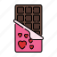 chocolate, bar, heart, gift, valentine 