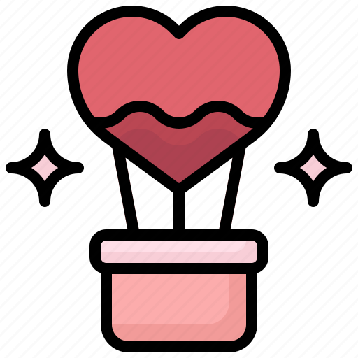 Air, hot, balloon, love, valentines, day, transportation icon - Download on Iconfinder