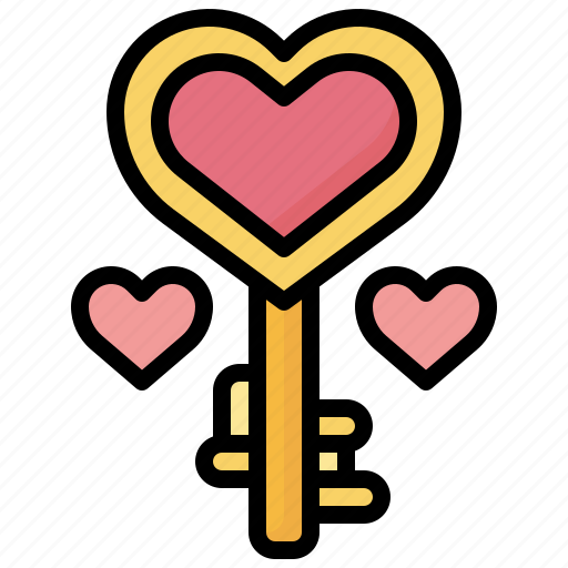 Key, heart, love, romance, passkey, valentines, day icon - Download on Iconfinder