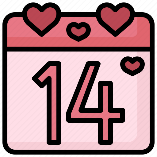 Valentines, day, calendar, time, date, valentine, daily icon - Download on Iconfinder